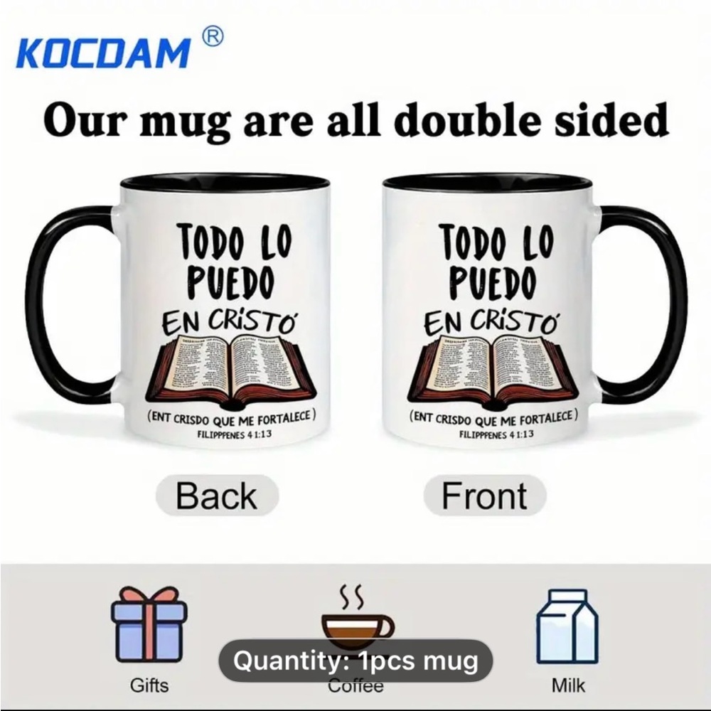 Inspirational White and Black Mug